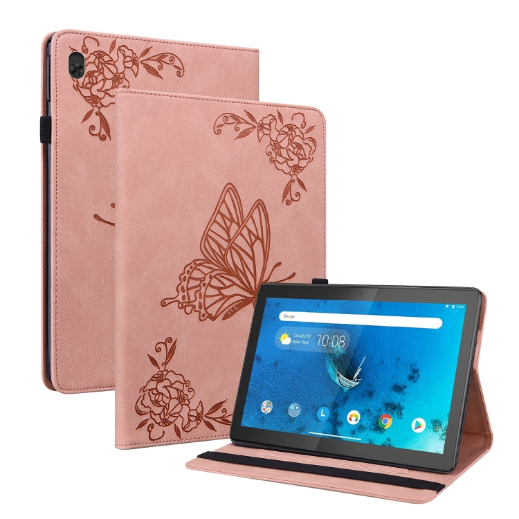 For Lenovo Tab M10 TB-X605L/X605F Butterfly Flower Embossed Leather Tablet Case