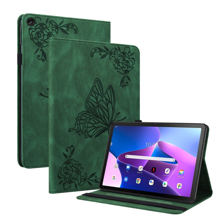 For Lenovo Tab M10 Plus 10.6 3rd Gen Butterfly Flower Embossed Leather Tablet Case