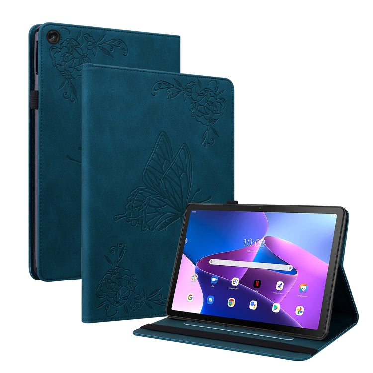For Lenovo Tab M10 Plus 10.6 3rd Gen Butterfly Flower Embossed Leather Tablet Case