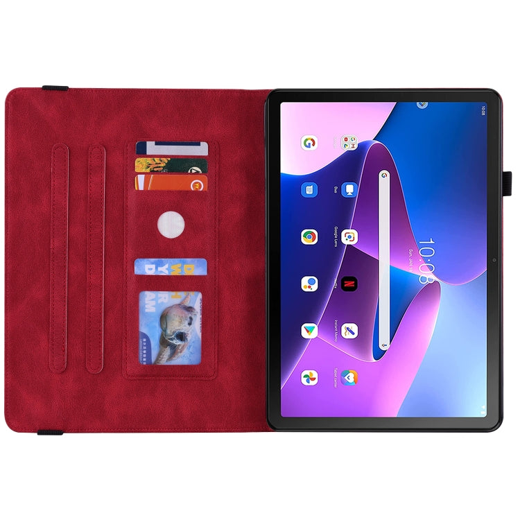 For Lenovo Tab M10 Plus 10.6 3rd Gen Butterfly Flower Embossed Leather Tablet Case