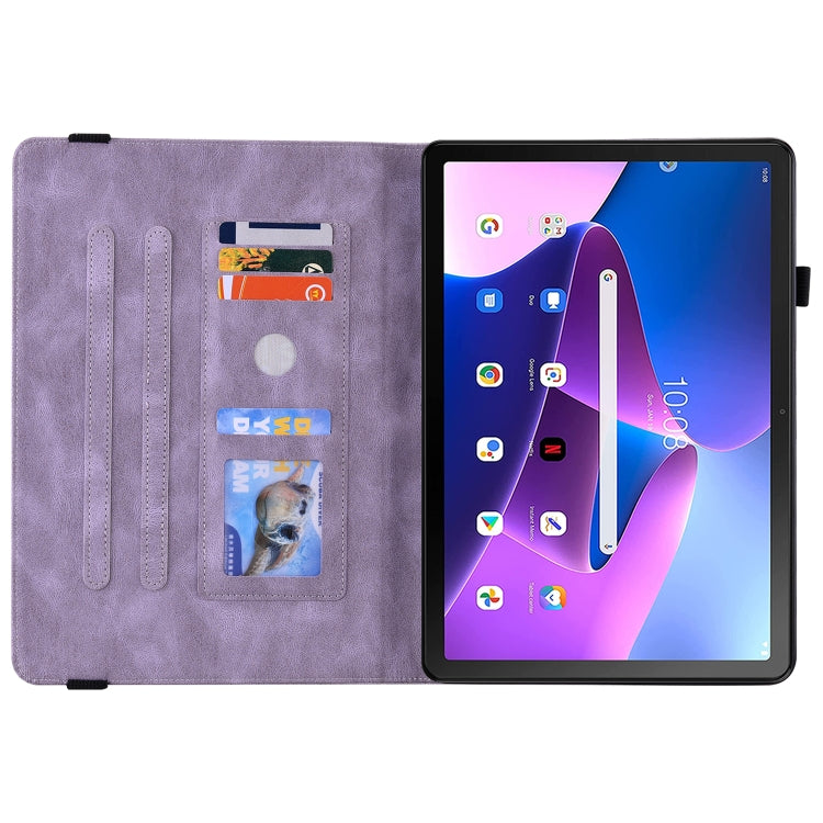 For Lenovo Tab M10 Plus 10.6 3rd Gen Butterfly Flower Embossed Leather Tablet Case