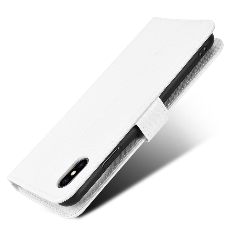 For iPhone X / XS Diamond Texture Leather Phone Case