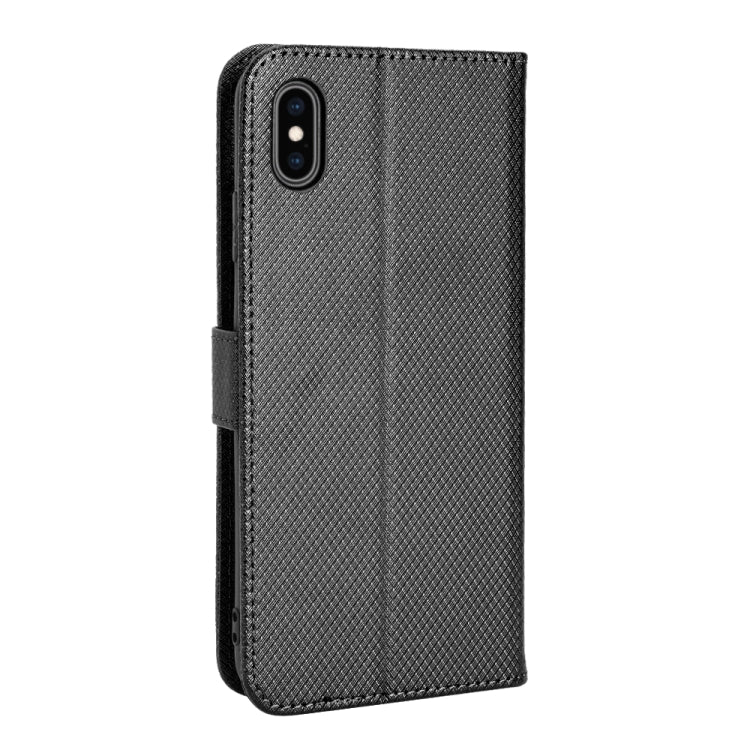 For iPhone X / XS Diamond Texture Leather Phone Case
