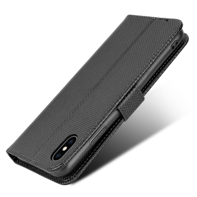 For iPhone X / XS Diamond Texture Leather Phone Case