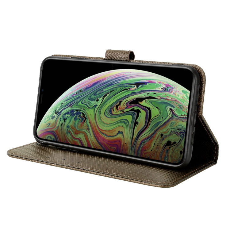 For iPhone X / XS Diamond Texture Leather Phone Case