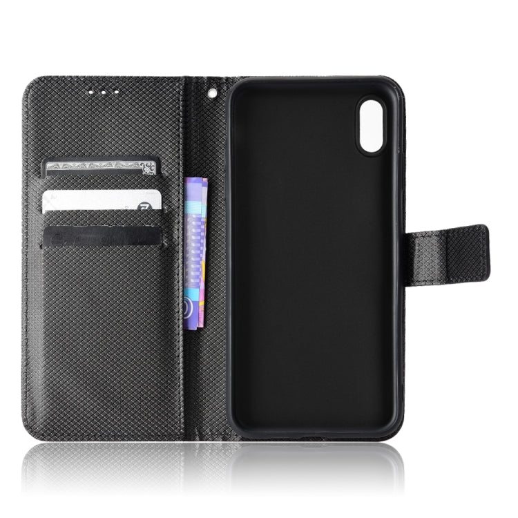 For iPhone XS Max Diamond Texture Leather Phone Case