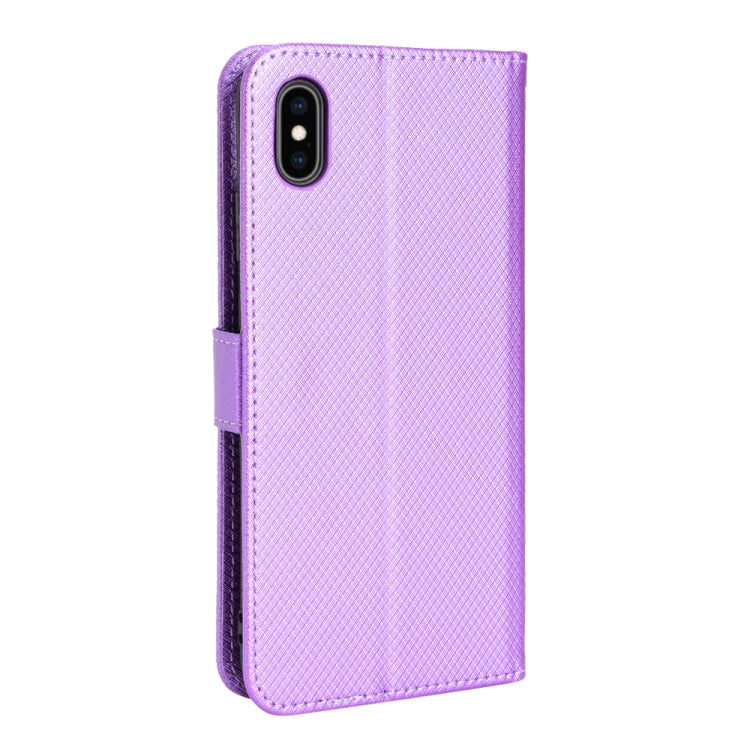 For iPhone XS Max Diamond Texture Leather Phone Case