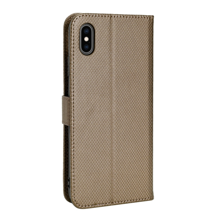 For iPhone XS Max Diamond Texture Leather Phone Case