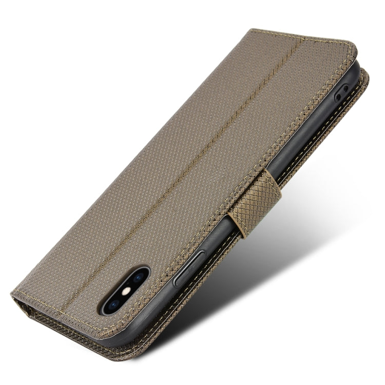 For iPhone XS Max Diamond Texture Leather Phone Case