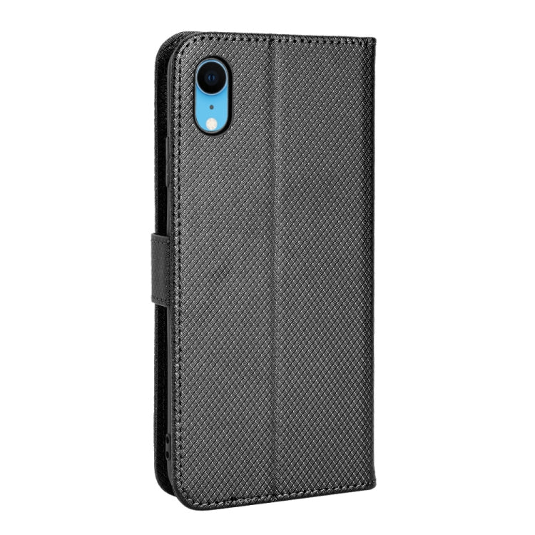 For iPhone XR Diamond Texture Leather Phone Case