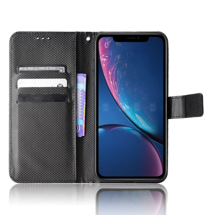 For iPhone XR Diamond Texture Leather Phone Case
