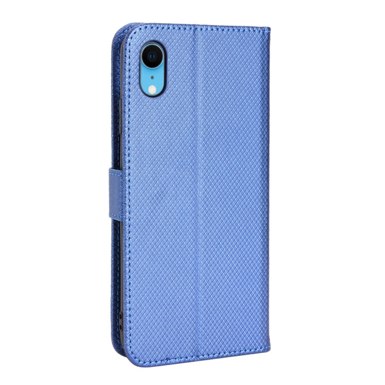 For iPhone XR Diamond Texture Leather Phone Case