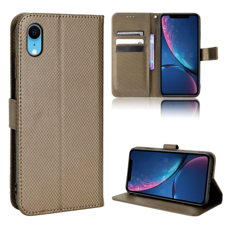 For iPhone XR Diamond Texture Leather Phone Case