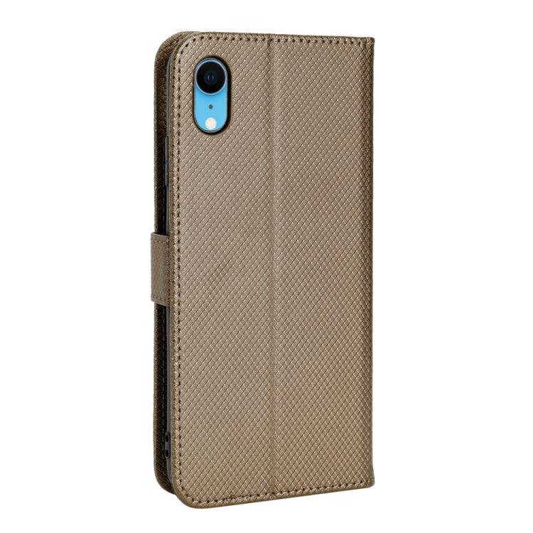 For iPhone XR Diamond Texture Leather Phone Case