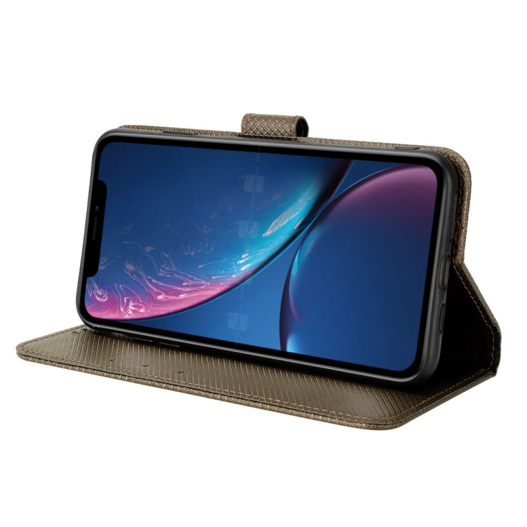 For iPhone XR Diamond Texture Leather Phone Case