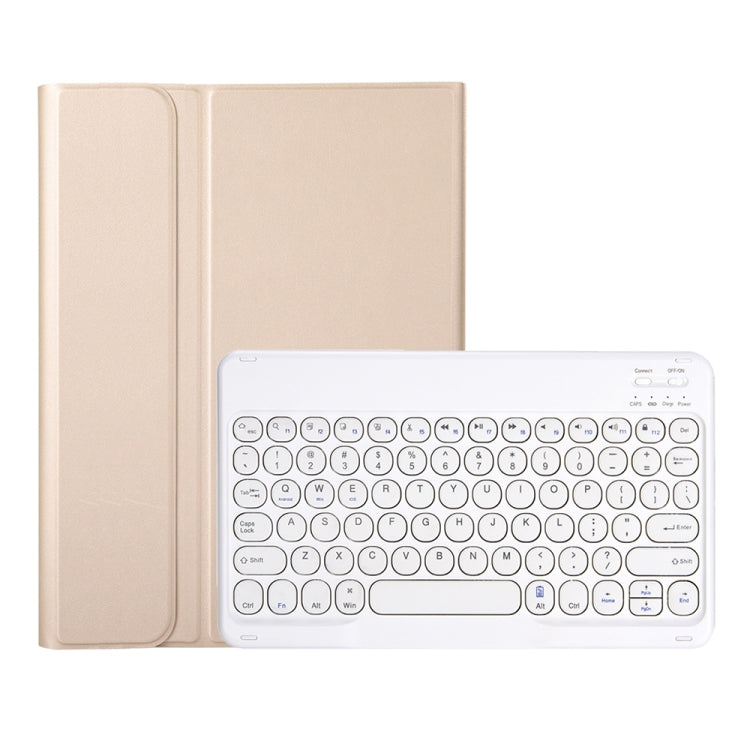 YA700B Lambskin Texture Voltage Round Keycap Bluetooth Keyboard Leather Case For Samsung Galaxy Tab S8 11 inch SM-X700 / SM-X706 & S7 11 inch SM-X700 / SM-T875
