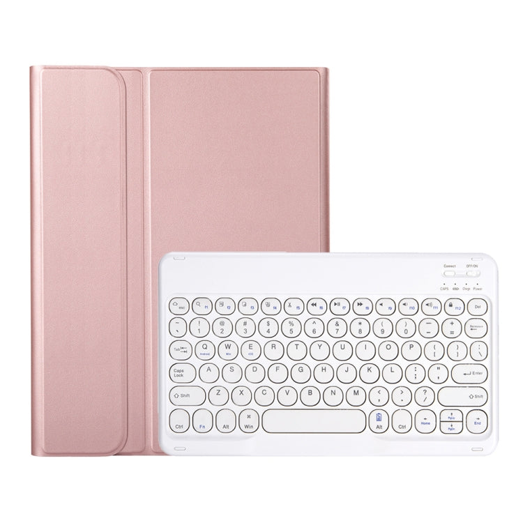 YA700B Lambskin Texture Voltage Round Keycap Bluetooth Keyboard Leather Case For Samsung Galaxy Tab S8 11 inch SM-X700 / SM-X706 & S7 11 inch SM-X700 / SM-T875