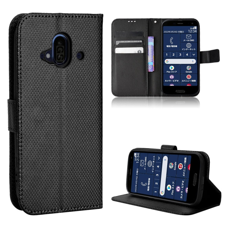 For Fujitsu F-52B Diamond Texture Leather Phone Case