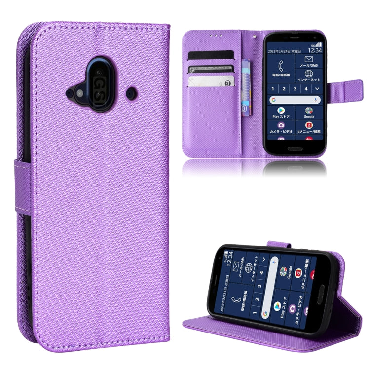 For Fujitsu F-52B Diamond Texture Leather Phone Case