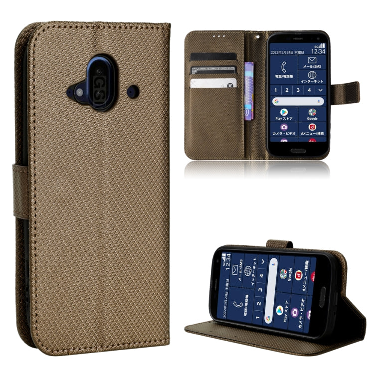 For Fujitsu F-52B Diamond Texture Leather Phone Case