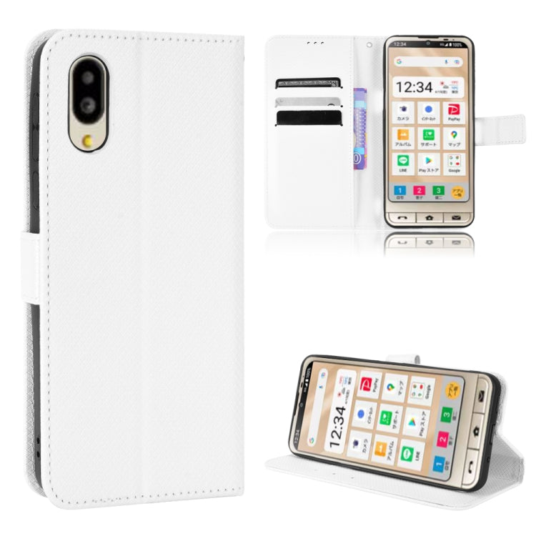 For Sharp Simple Sumaho 6 Diamond Texture Leather Phone Case