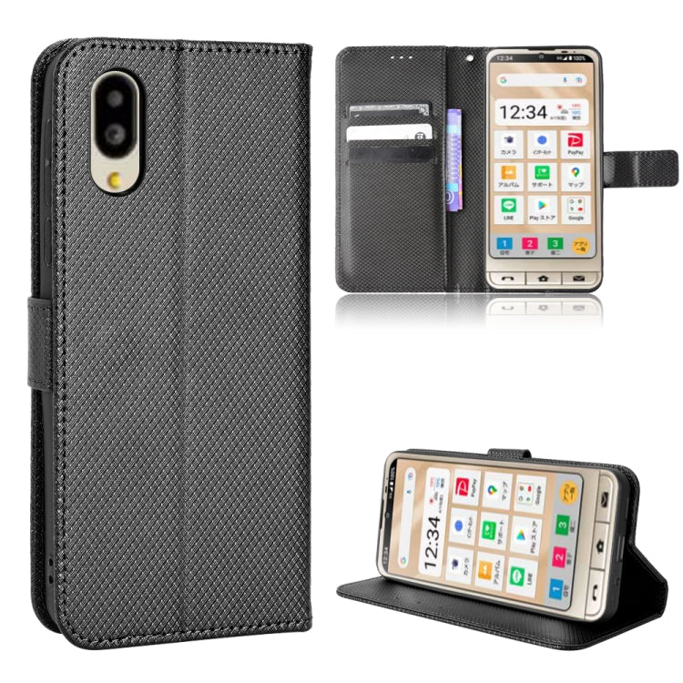 For Sharp Simple Sumaho 6 Diamond Texture Leather Phone Case