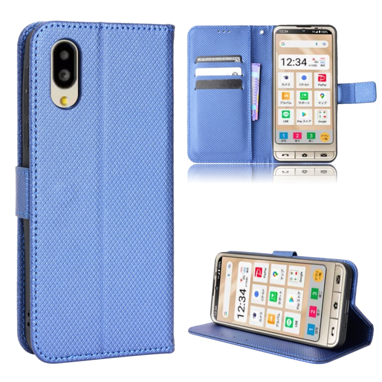 For Sharp Simple Sumaho 6 Diamond Texture Leather Phone Case