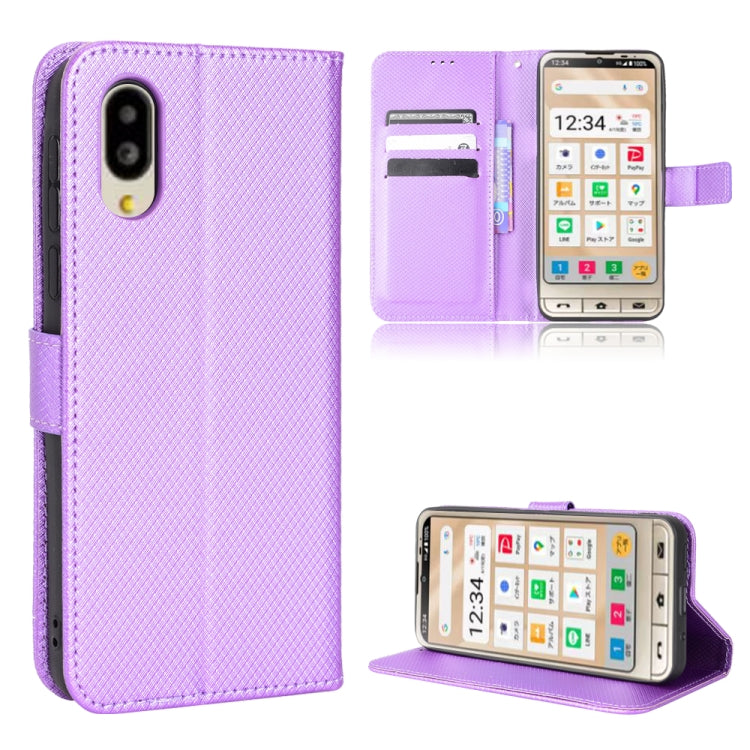 For Sharp Simple Sumaho 6 Diamond Texture Leather Phone Case