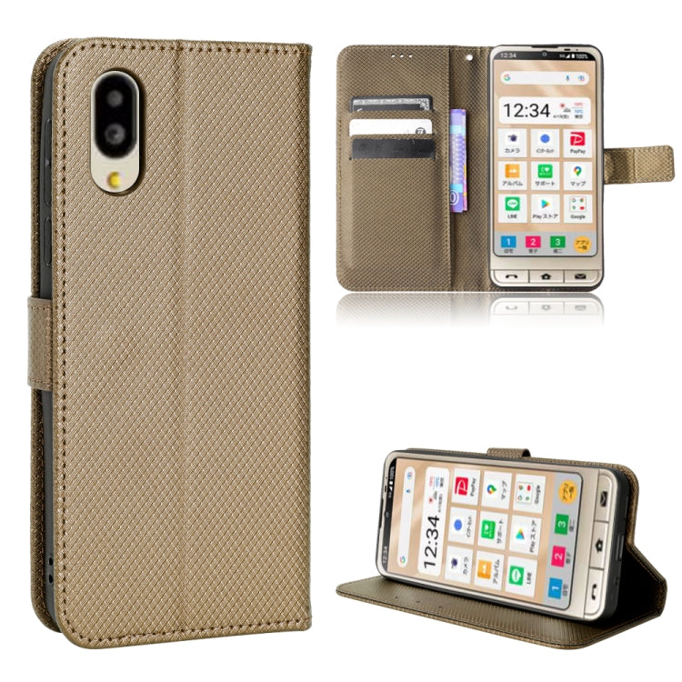 For Sharp Simple Sumaho 6 Diamond Texture Leather Phone Case