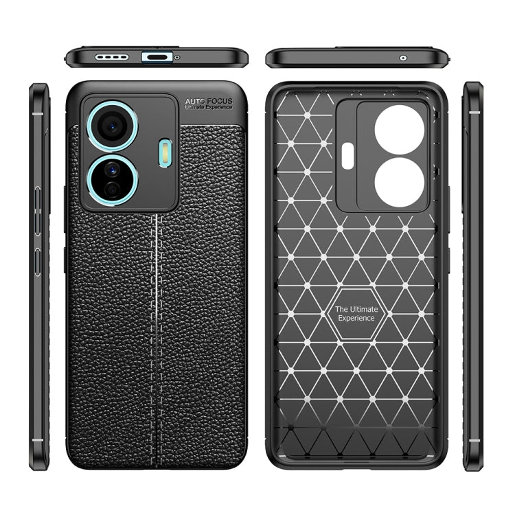 For vivo S15e Litchi Texture TPU Shockproof Case