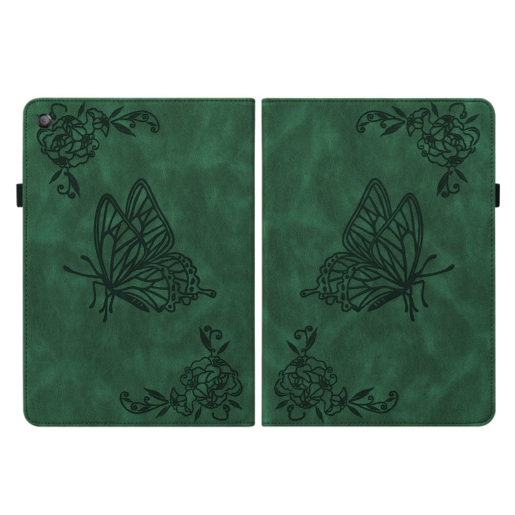 For Amazon Kindle Fire HD 10 2019 / 2017 Butterfly Flower Embossed Leather Tablet Case
