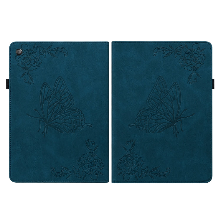 For Amazon Kindle Fire HD 10 2019 / 2017 Butterfly Flower Embossed Leather Tablet Case