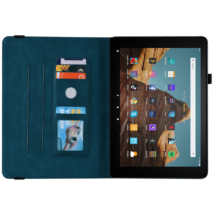 For Amazon Kindle Fire HD 10 2019 / 2017 Butterfly Flower Embossed Leather Tablet Case