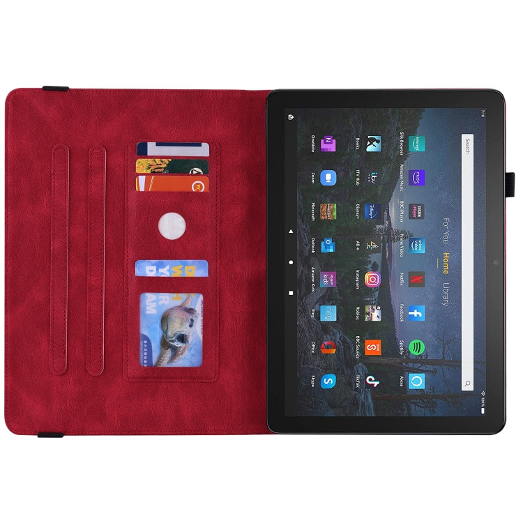 For Amazon Kindle Fire HD 8 2018/2017/2016/2015 Butterfly Flower Embossed Leather Tablet Case