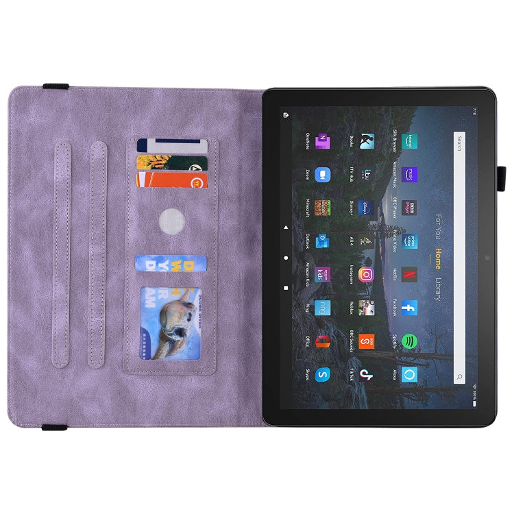For Amazon Kindle Fire HD 8 2018/2017/2016/2015 Butterfly Flower Embossed Leather Tablet Case