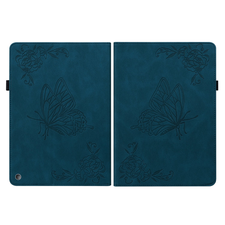 For Amazon Kindle Fire HD 10 2021 / 10 Plus 2021 Butterfly Flower Embossed Leather Tablet Case