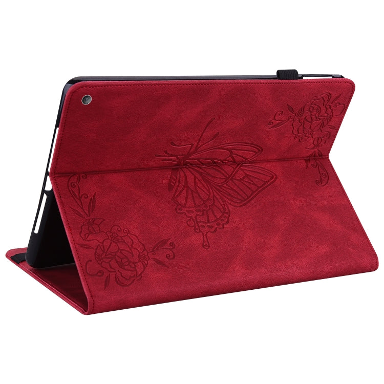 For Amazon Kindle Fire HD 10 2021 / 10 Plus 2021 Butterfly Flower Embossed Leather Tablet Case