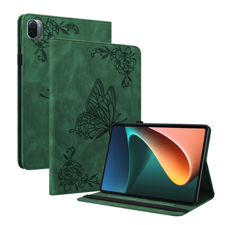 For Xiaomi Pad 5 / 5 Pro Butterfly Flower Embossed Leather Tablet Case