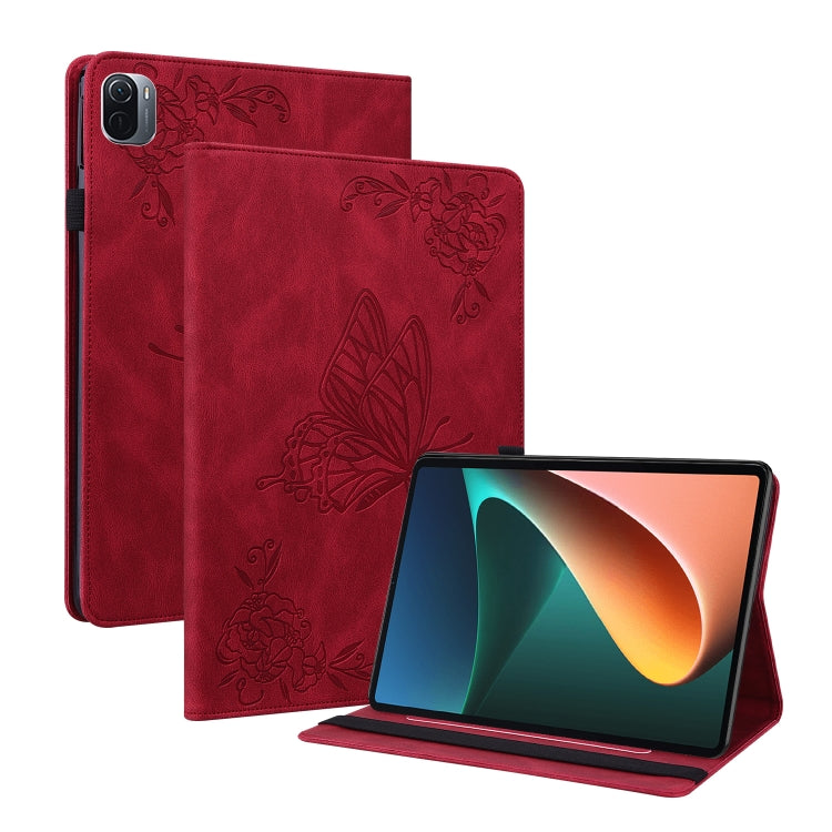 For Xiaomi Pad 5 / 5 Pro Butterfly Flower Embossed Leather Tablet Case