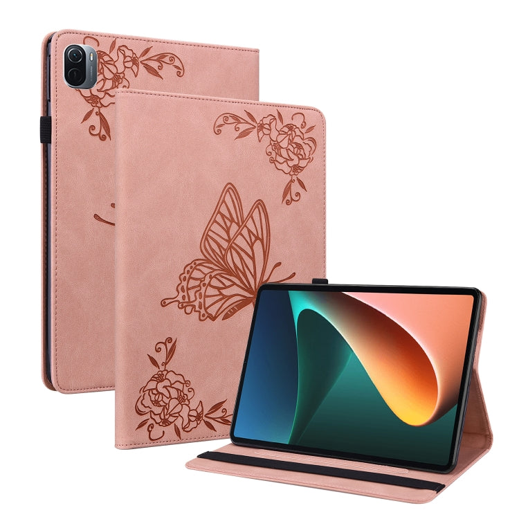 For Xiaomi Pad 5 / 5 Pro Butterfly Flower Embossed Leather Tablet Case