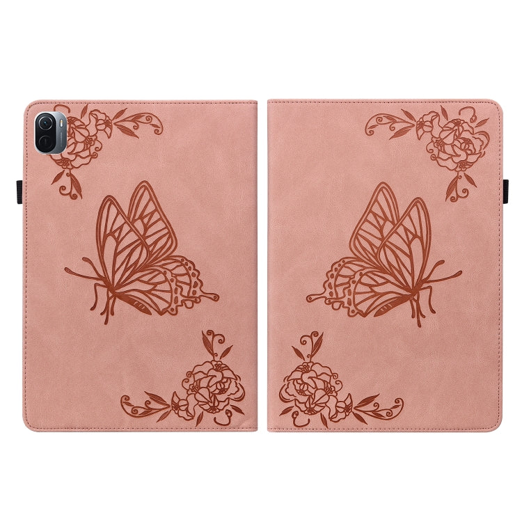 For Xiaomi Pad 5 / 5 Pro Butterfly Flower Embossed Leather Tablet Case