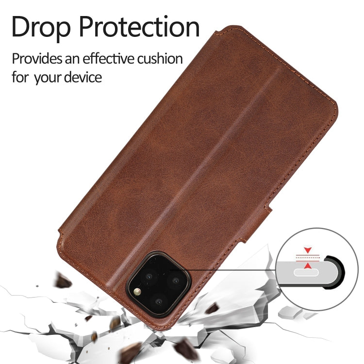 For iPhone 11 Pro Max Shockproof PU + TPU Leather Phone Case
