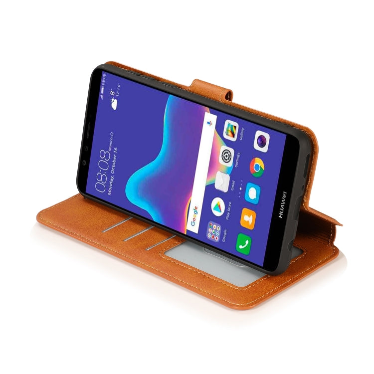 For Huawei Y9 2018 Shockproof PU + TPU Leather Phone Case