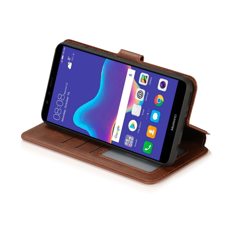 For Huawei Y9 2018 Shockproof PU + TPU Leather Phone Case