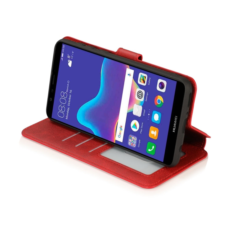 For Huawei Y9 2018 Shockproof PU + TPU Leather Phone Case