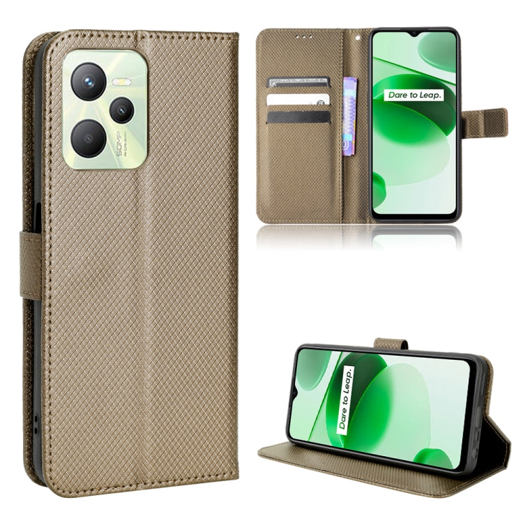 For OPPO Realme C35 Diamond Texture Leather Phone Case