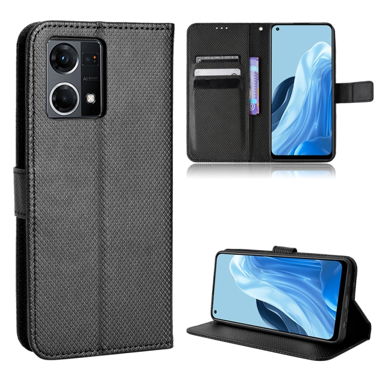 For OPPO Reno7 4G / F21 Pro Diamond Texture Leather Phone Case