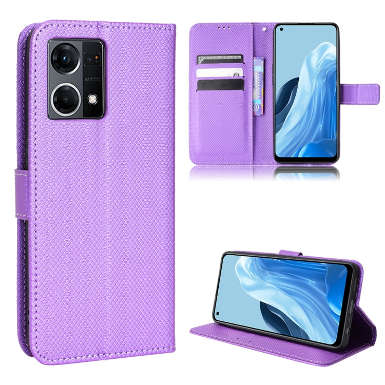 For OPPO Reno7 4G / F21 Pro Diamond Texture Leather Phone Case