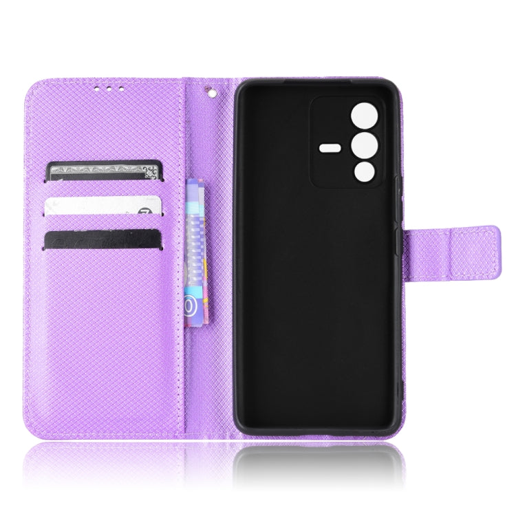 For vivo S12 / V23 5G Diamond Texture Leather Phone Case