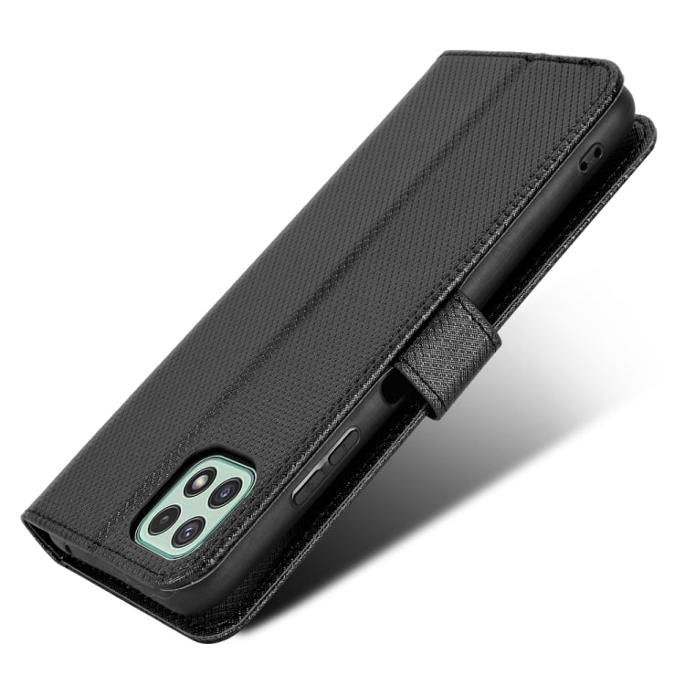 For Samsung Galaxy A22 5G Diamond Texture Leather Phone Case